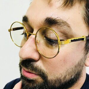 Round Clear Lens Men Sunglasses Gold Frame Hip Hop Style Buffs Migos Classic New